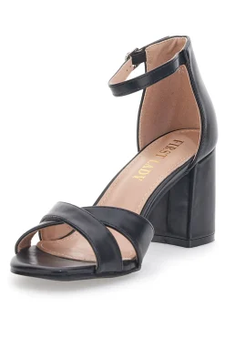 Schwarze First Lady-Sandalen mit Absatz 410