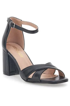 Schwarze First Lady-Sandalen mit Absatz 410