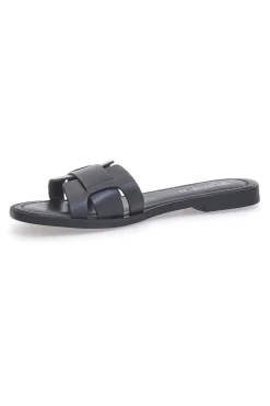Schwarze flache Hausschuhe aus echtem Leder PITTARELLO SUN A6410104