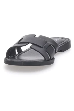 Schwarze flache Hausschuhe aus echtem Leder PITTARELLO SUN A6410104