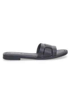 Schwarze flache Hausschuhe aus echtem Leder PITTARELLO SUN A6410104