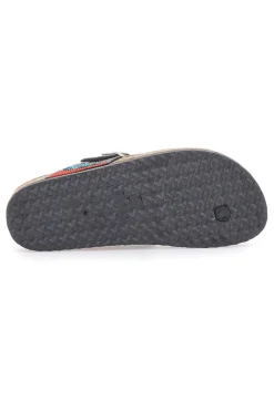Schwarze Flip-Flops mit blauen und roten Steinen FIRST ROW 14179