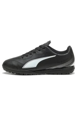 Schwarze Fußballschuhe mit Puma Vitoria II TT Turf-Sohle für Kinder