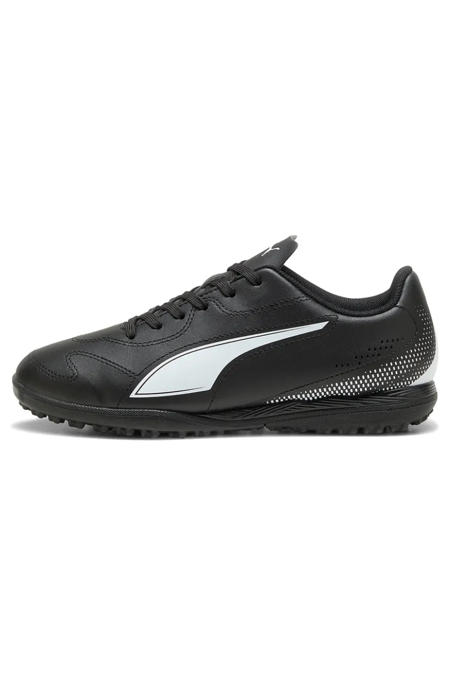 Schwarze Fußballschuhe mit Puma Vitoria II TT Turf-Sohle für Kinder