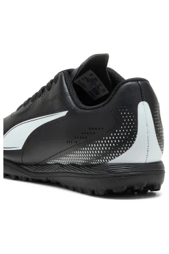 Schwarze Fußballschuhe mit Puma Vitoria II TT Turf-Sohle für Kinder