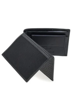 Schwarze Geldbörse aus echtem Leder Jaguar PF830-1
