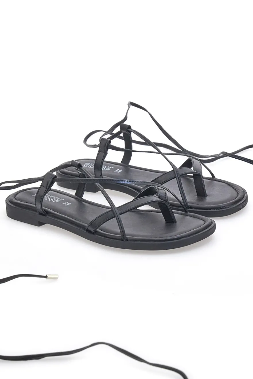 Schwarze Gladiator-Sandalen mit Flip-Flops PITTARELLO SUN A6700101
