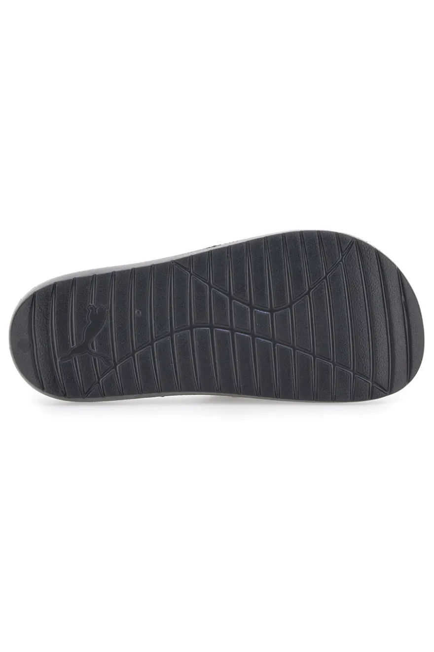 Schwarze Gummipantoffeln mit Maxi-Logo von Puma Divecat V2 Lite