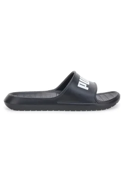 Schwarze Gummipantoffeln mit Maxi-Logo von Puma Divecat V2 Lite