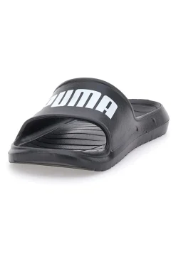 Schwarze Gummipantoffeln mit Maxi-Logo von Puma Divecat V2 Lite