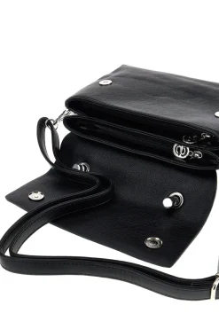 Schwarze Handtasche mit Schulterriemen Emma spagnesi PU8901