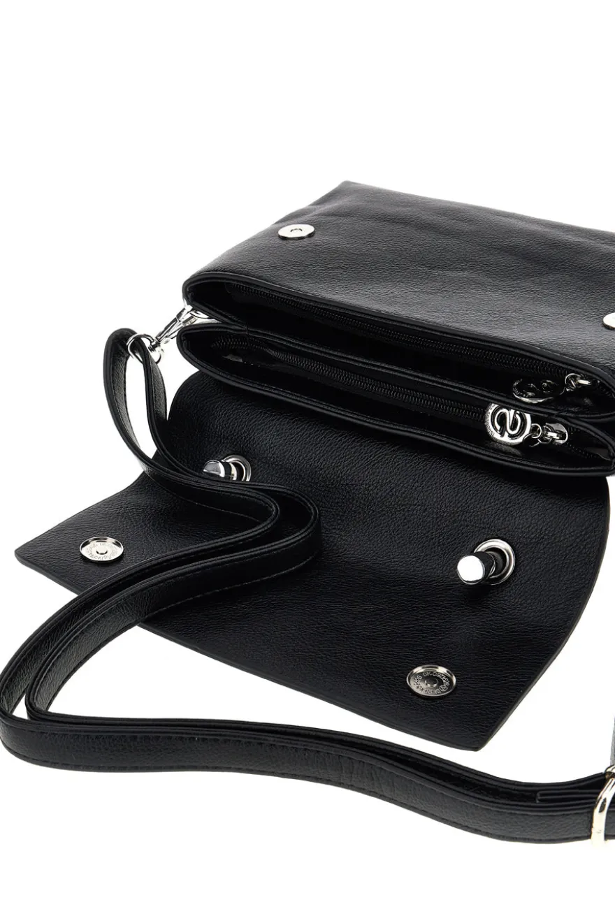 Schwarze Handtasche mit Schulterriemen Emma spagnesi PU8901