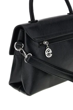 Schwarze Handtasche mit Schulterriemen Emma spagnesi PU8901