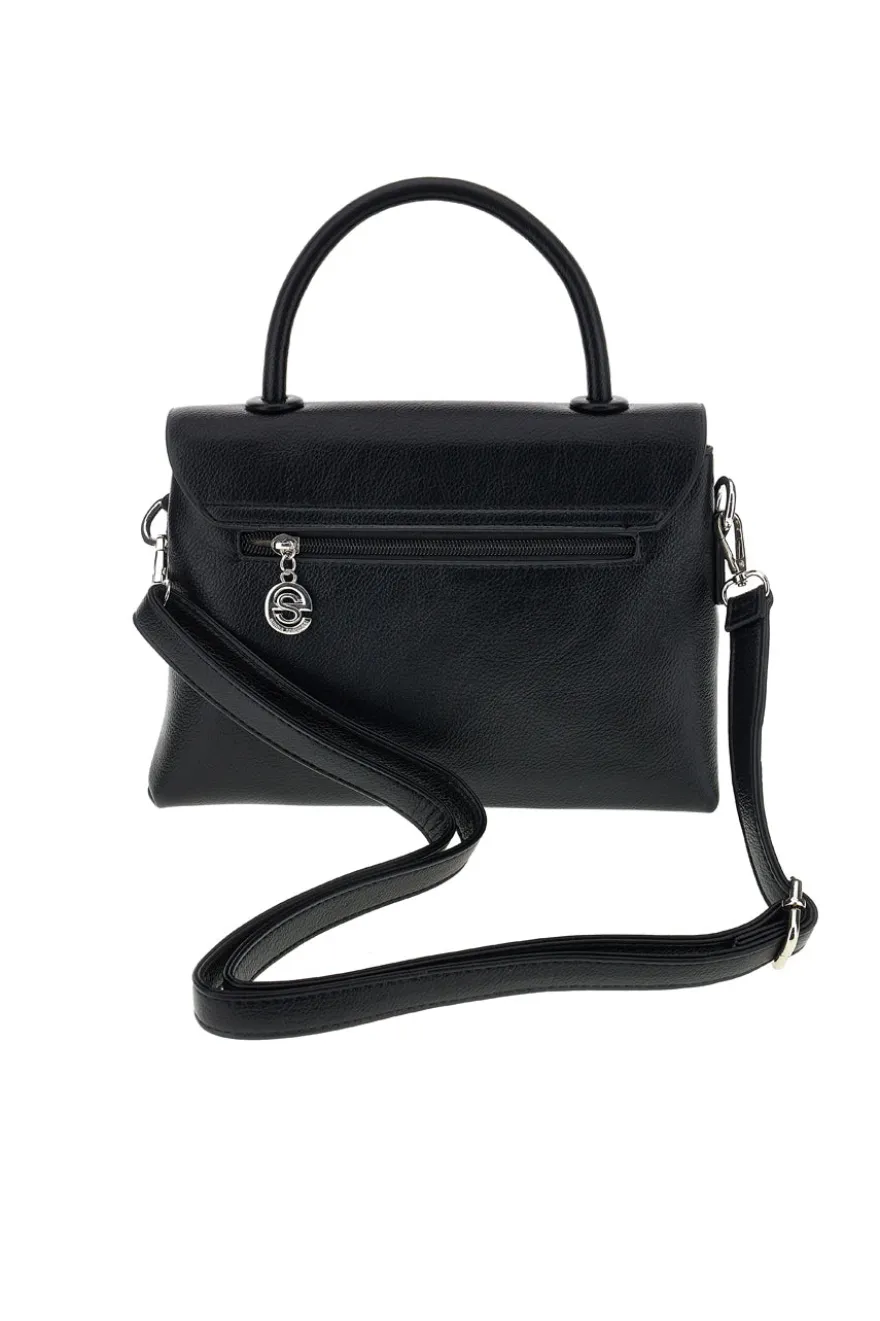 Schwarze Handtasche mit Schulterriemen Emma spagnesi PU8901