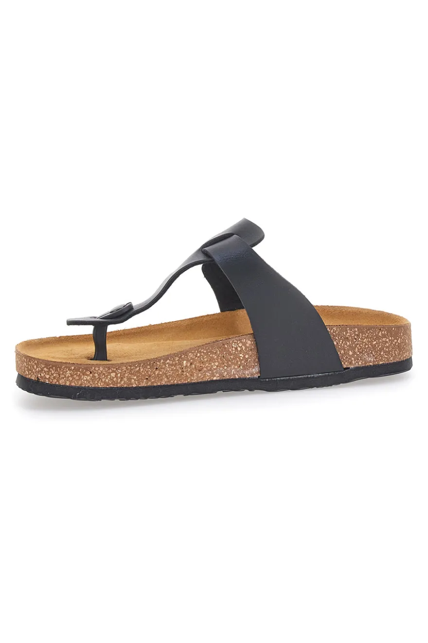 Schwarze Hausschuhe Flip Flops mit vorgeformter Innensohle Superga S31C370
