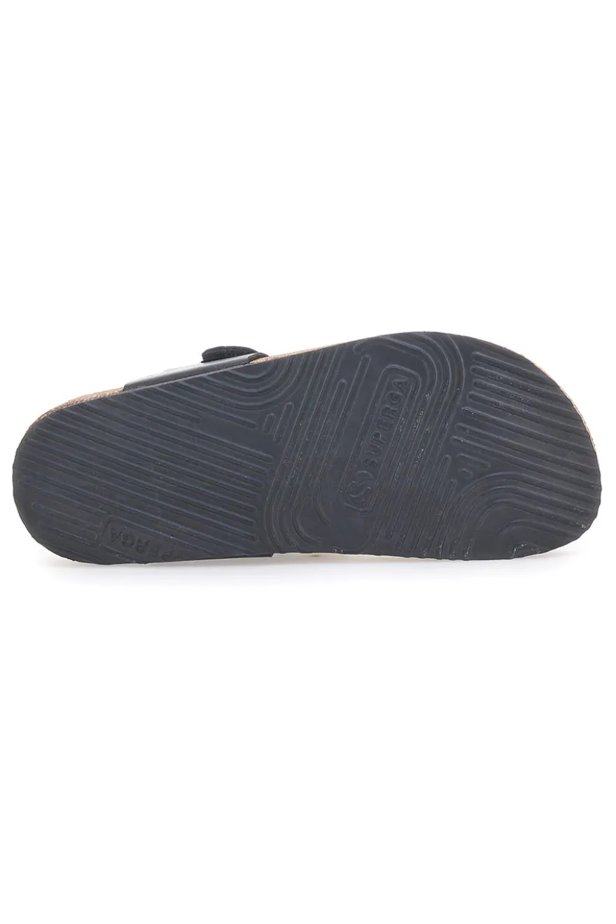 Schwarze Hausschuhe Flip Flops mit vorgeformter Innensohle Superga S31C370