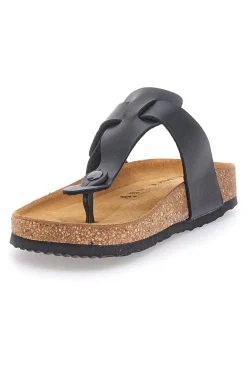 Schwarze Hausschuhe Flip Flops mit vorgeformter Innensohle Superga S31C370