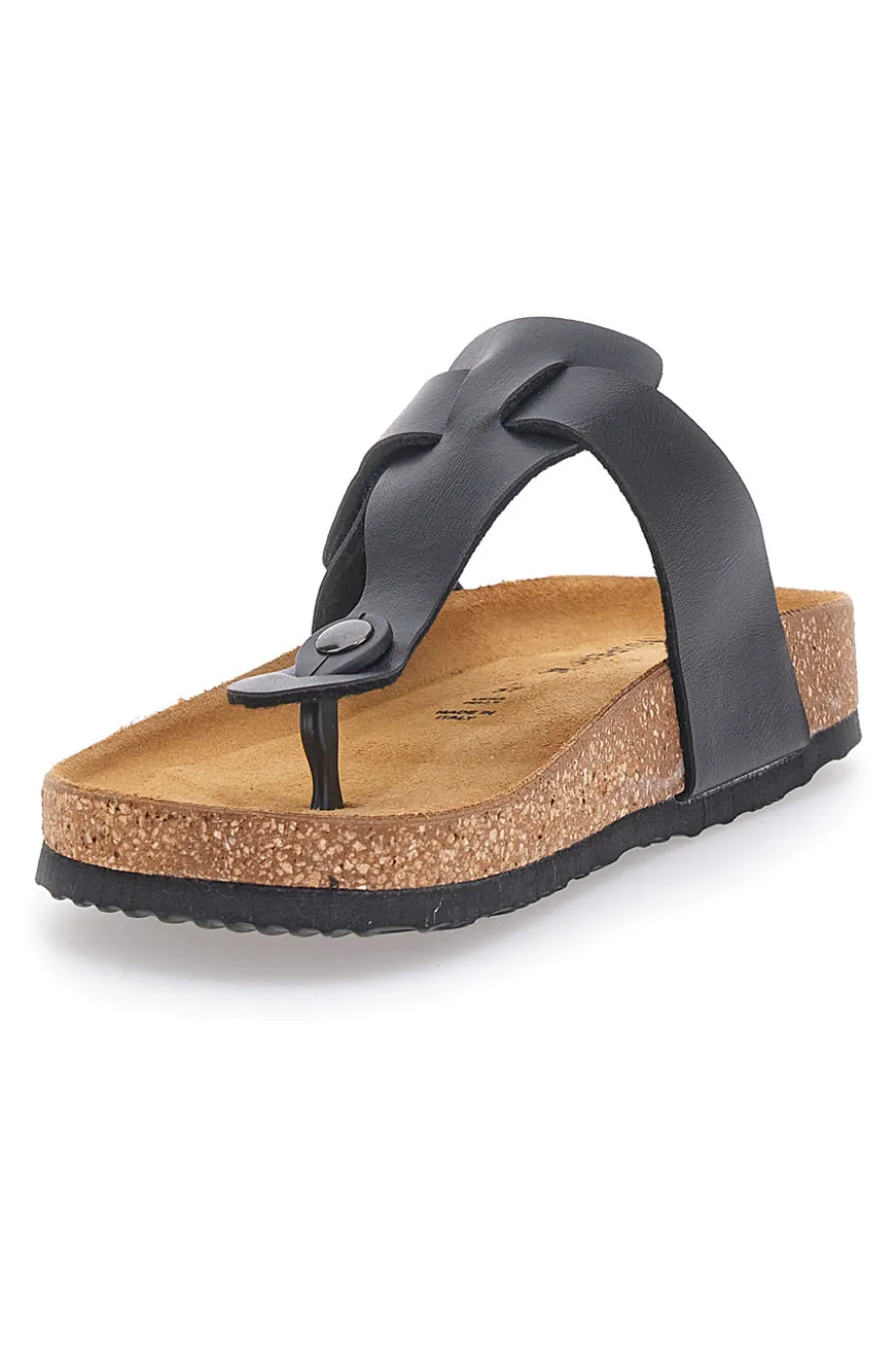 Schwarze Hausschuhe Flip Flops mit vorgeformter Innensohle Superga S31C370