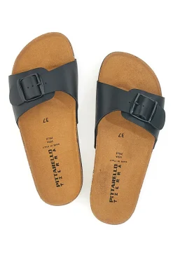 Schwarze Hausschuhe mit Band, hergestellt in Italien PITTARELLO TIERRA 335A21030SR