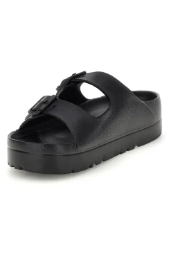Schwarze Hausschuhe mit doppelter Schnalle Everlast EV125WS