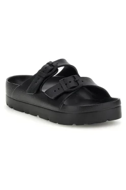 Schwarze Hausschuhe mit doppelter Schnalle Everlast EV125WS