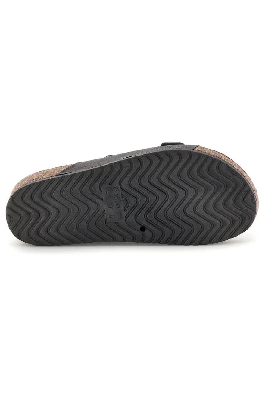 Schwarze Hausschuhe mit doppelter Schnalle Pittarello Sonne BLB2505221E