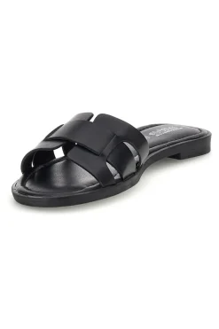 Schwarze Hausschuhe mit geflochtenen Riemen Pittarello Sonne TIMA641