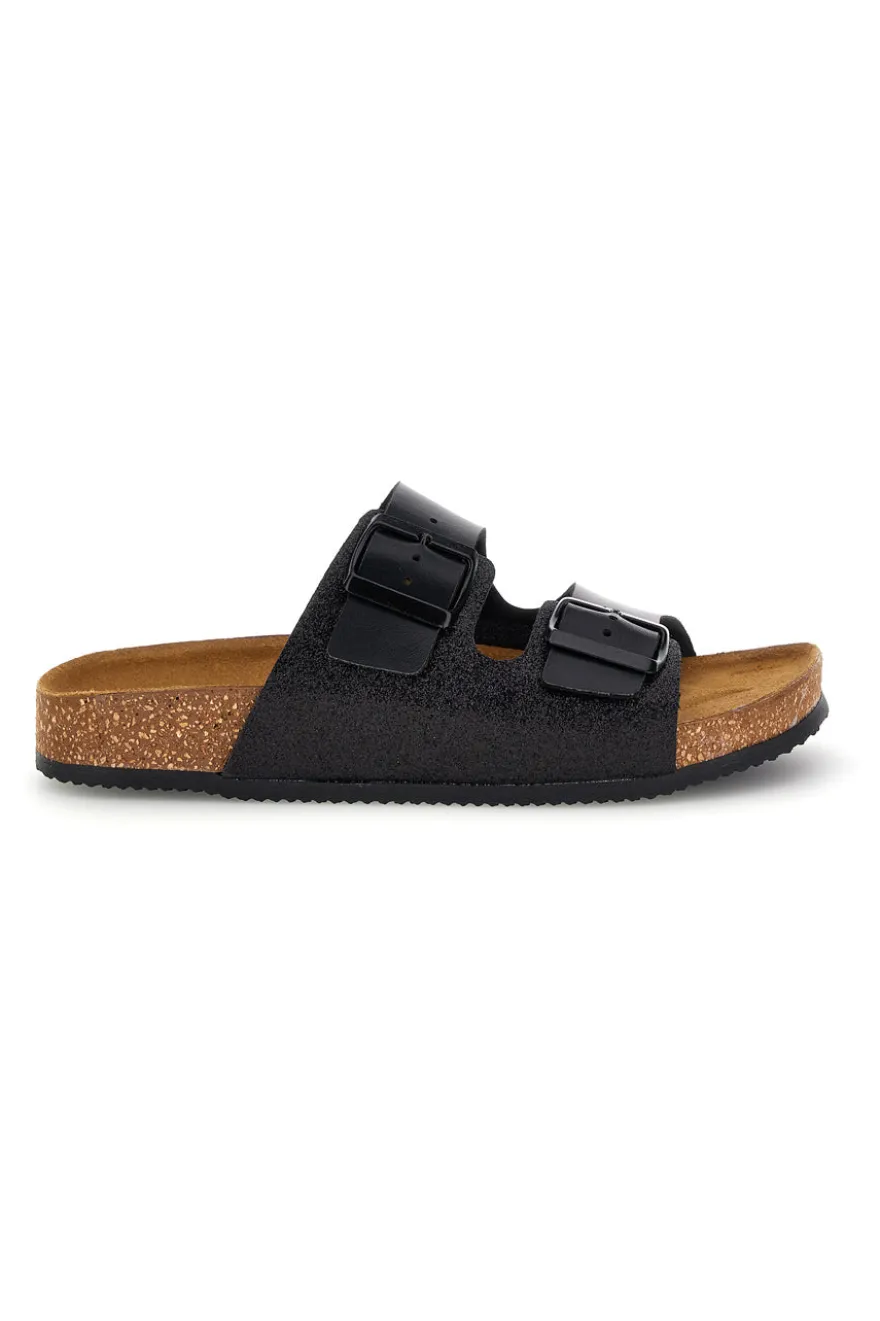 Schwarze Hausschuhe mit Glitzer Pittarello Tierra 335A20630SR