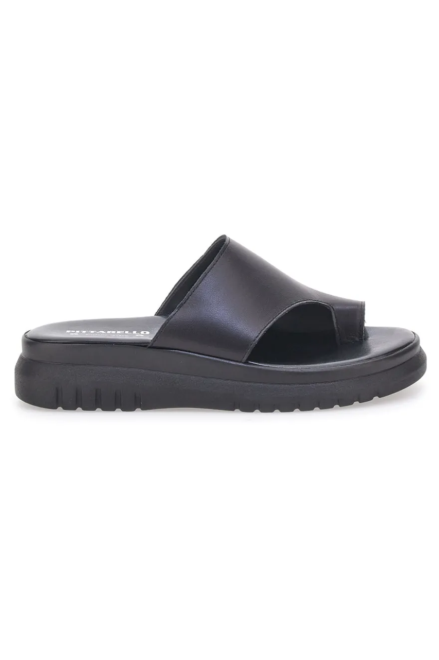 Schwarze Hausschuhe mit hoher Sohle und breitem Band Pittarello Love 32441926