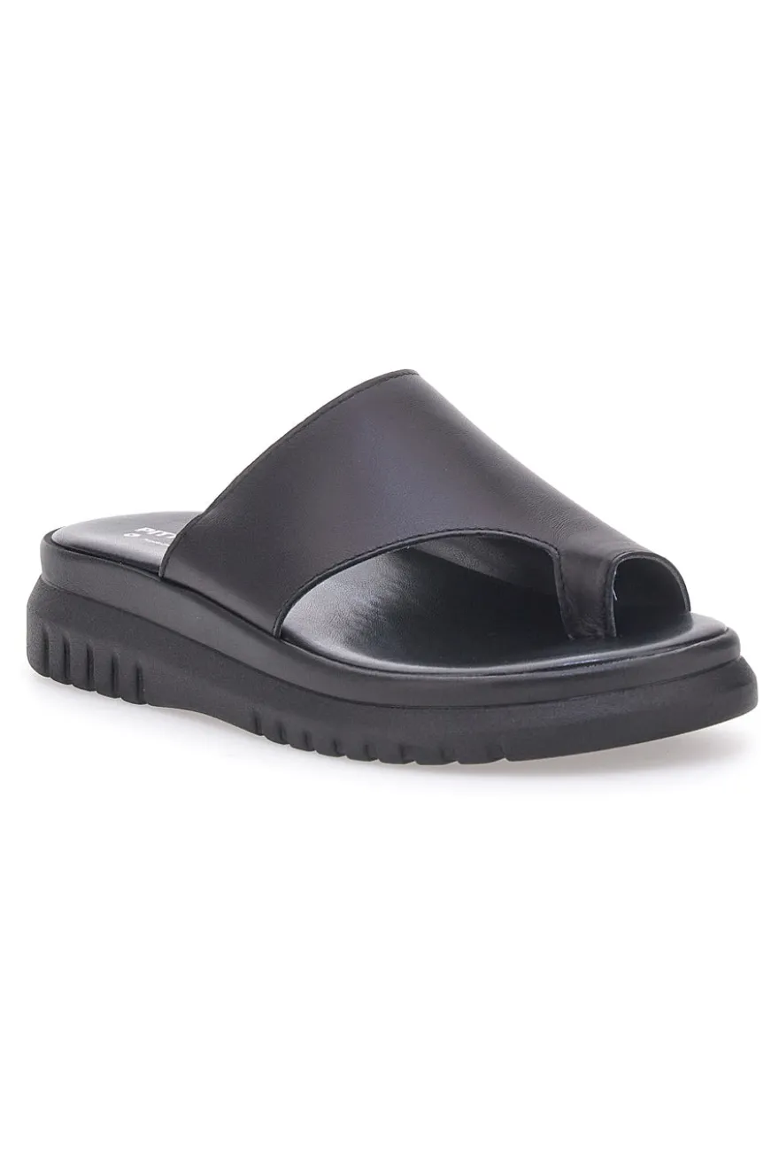 Schwarze Hausschuhe mit hoher Sohle und breitem Band Pittarello Love 32441926