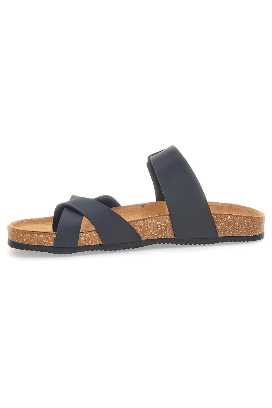 Schwarze Hausschuhe mit Kreuz und verstellbarer Schnalle Made in Italy PITTARELLO TIERRA 335A20630SR