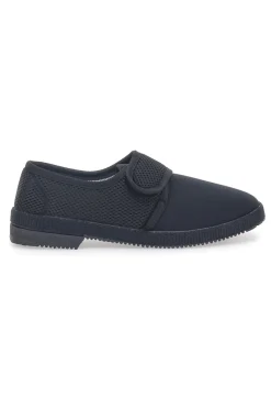 Schwarze Hausschuhe mit Klettverschluss Terry 20
