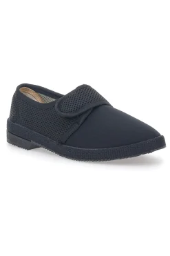 Schwarze Hausschuhe mit Klettverschluss Terry 20