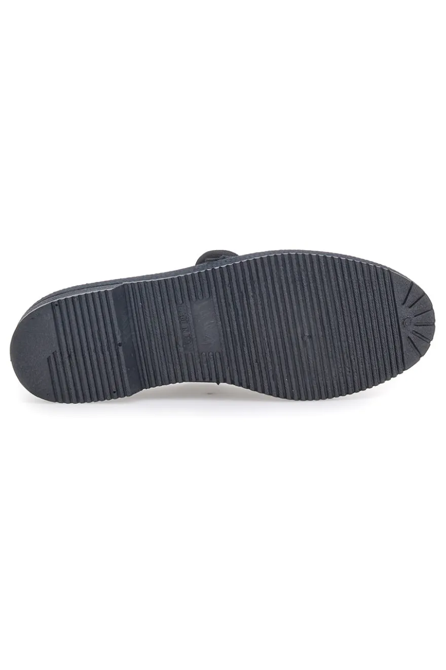 Schwarze Hausschuhe mit Klettverschluss Terry 20