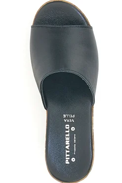Schwarze Hausschuhe mit Lederband Made in Italy PITTARELLO 233170428