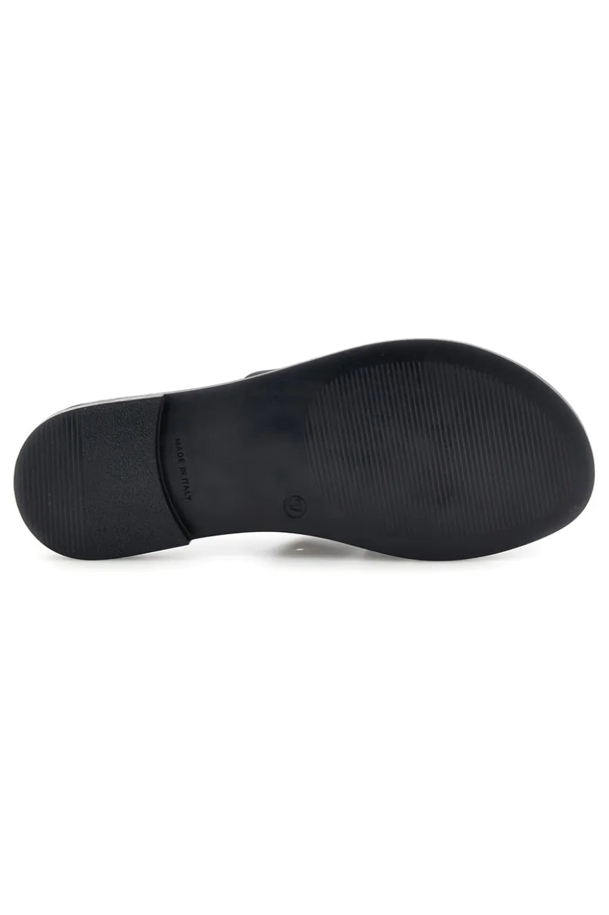 Schwarze Hausschuhe mit Metallic-Einsätzen Plocadi MAT16