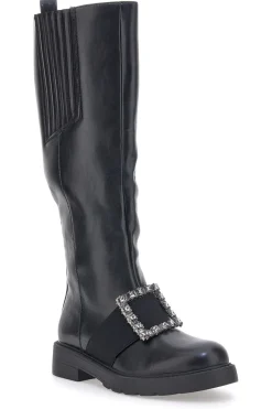 Schwarze hohe Stiefel Dame Rose 845
