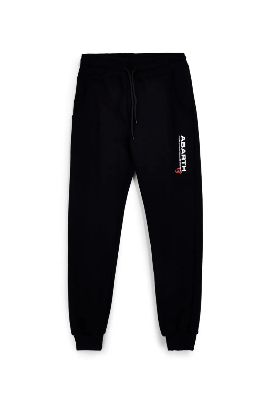 Schwarze Jogginghose mit Kordelzug und Logo Abarth AH001PA