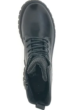 Schwarze Kampfstiefel mit Reißverschluss und hellen ENERGY 265-Fronten