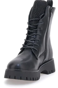 Schwarze Kampfstiefel mit Reißverschluss und hellen ENERGY 265-Fronten