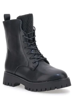 Schwarze Kampfstiefel mit Reißverschluss und hellen ENERGY 265-Fronten