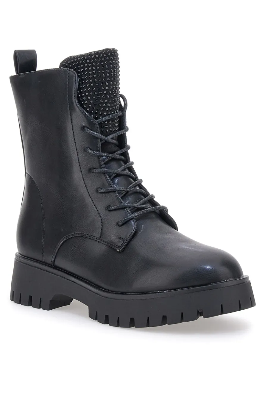 Schwarze Kampfstiefel mit Reißverschluss und hellen ENERGY 265-Fronten