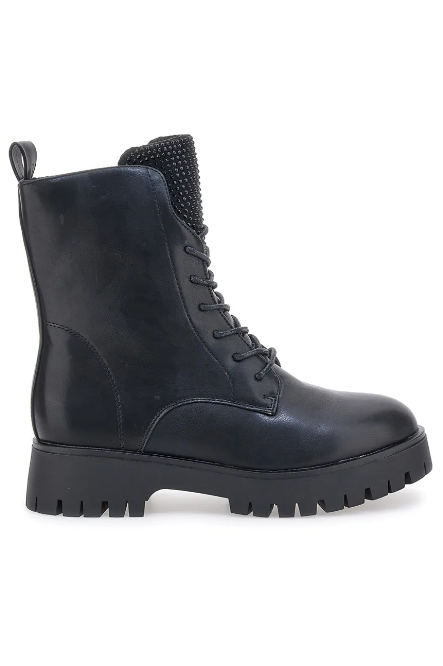 Schwarze Kampfstiefel mit Reißverschluss und hellen ENERGY 265-Fronten
