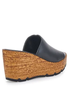 Schwarze Keilpantoffeln mit Korkeffekt PITTARELLO 27623002
