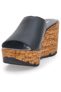 Schwarze Keilpantoffeln mit Korkeffekt PITTARELLO 27623002