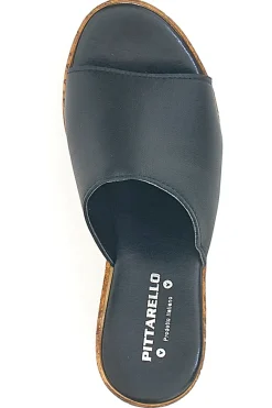 Schwarze Keilpantoffeln mit Korkeffekt PITTARELLO 27623002