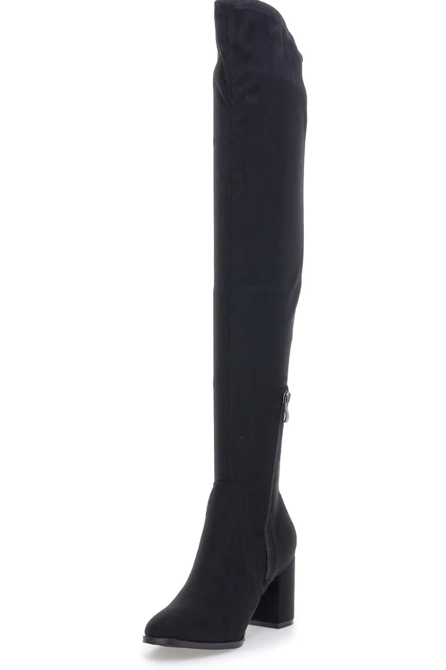 Schwarze kniehohe Stiefel LE HAVRE PARIS 1243