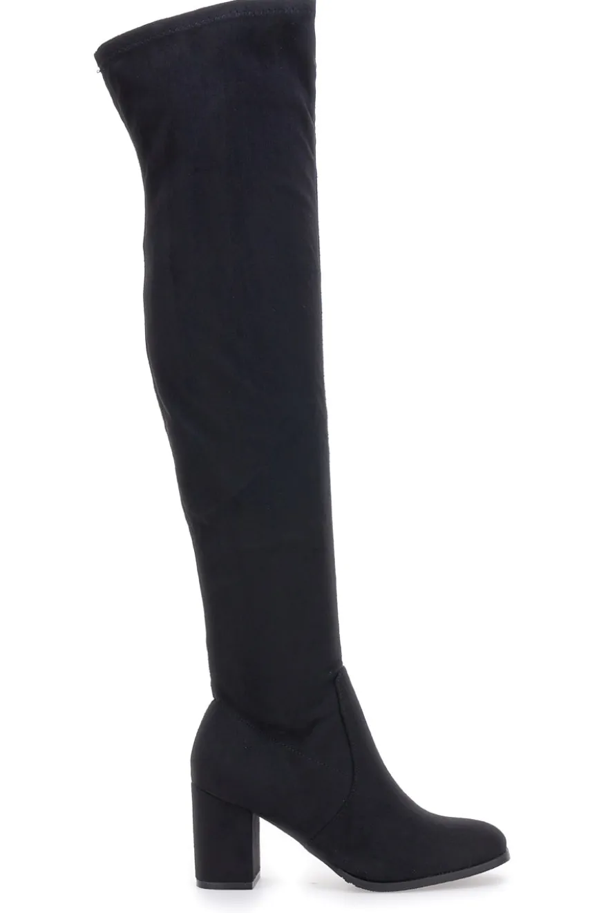 Schwarze kniehohe Stiefel LE HAVRE PARIS 1243