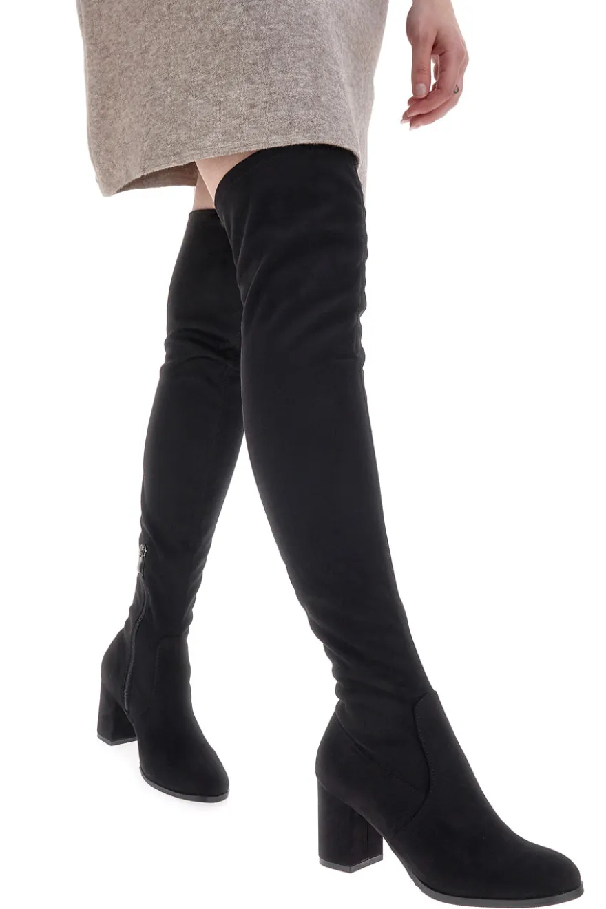 Schwarze kniehohe Stiefel LE HAVRE PARIS 1243