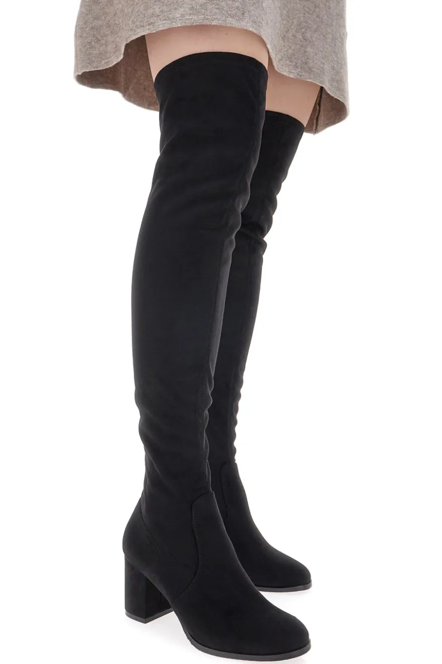 Schwarze kniehohe Stiefel LE HAVRE PARIS 1243